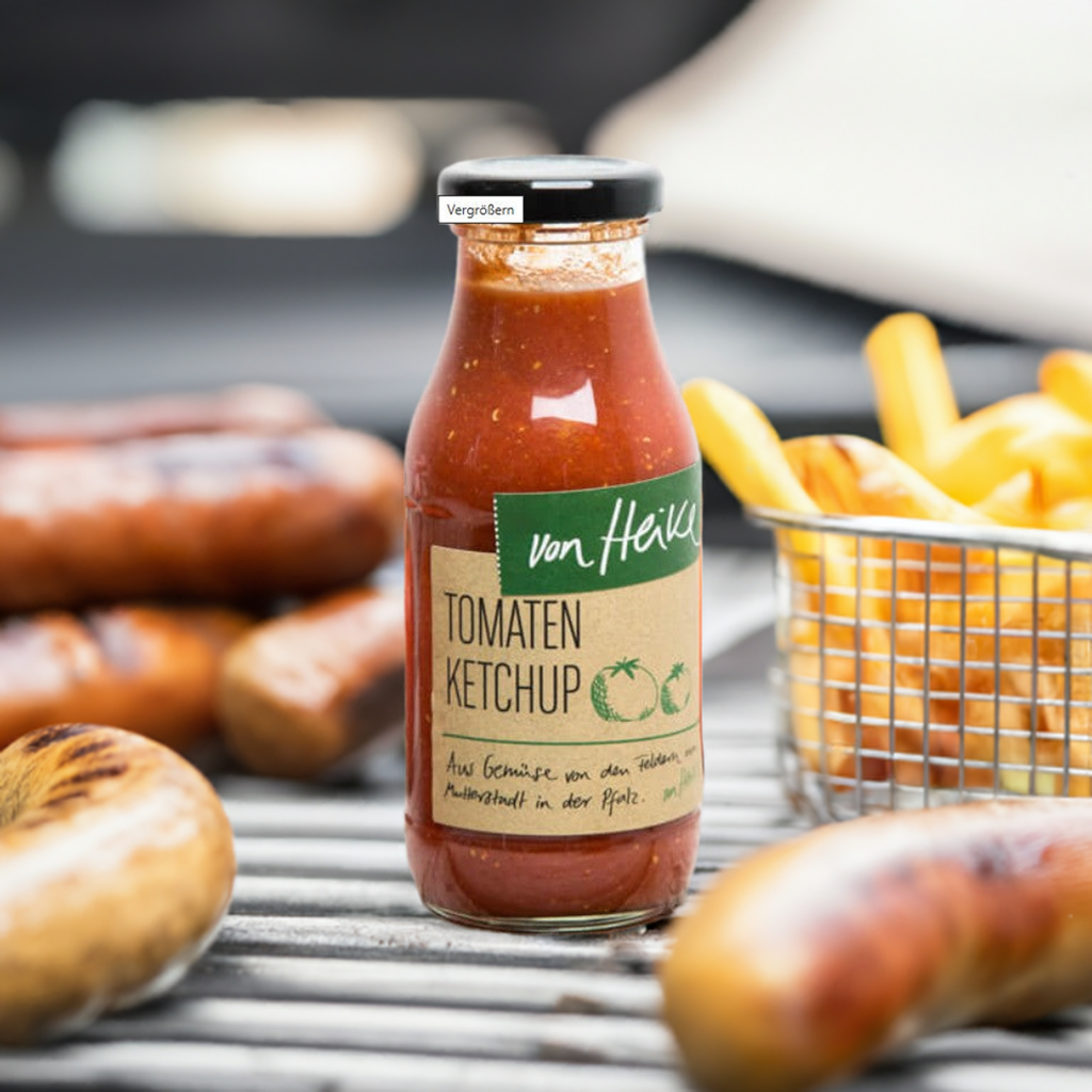 Tomatenketchup: Vegan, 94% Tomaten aus Eigenanbau | von Heike