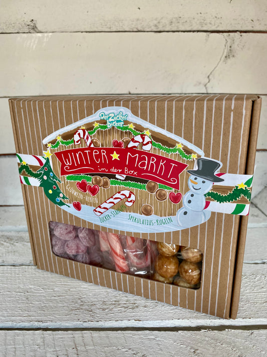 Wintermarkt in einer Box - Candy Bars & Geschenke Süßigkeiten