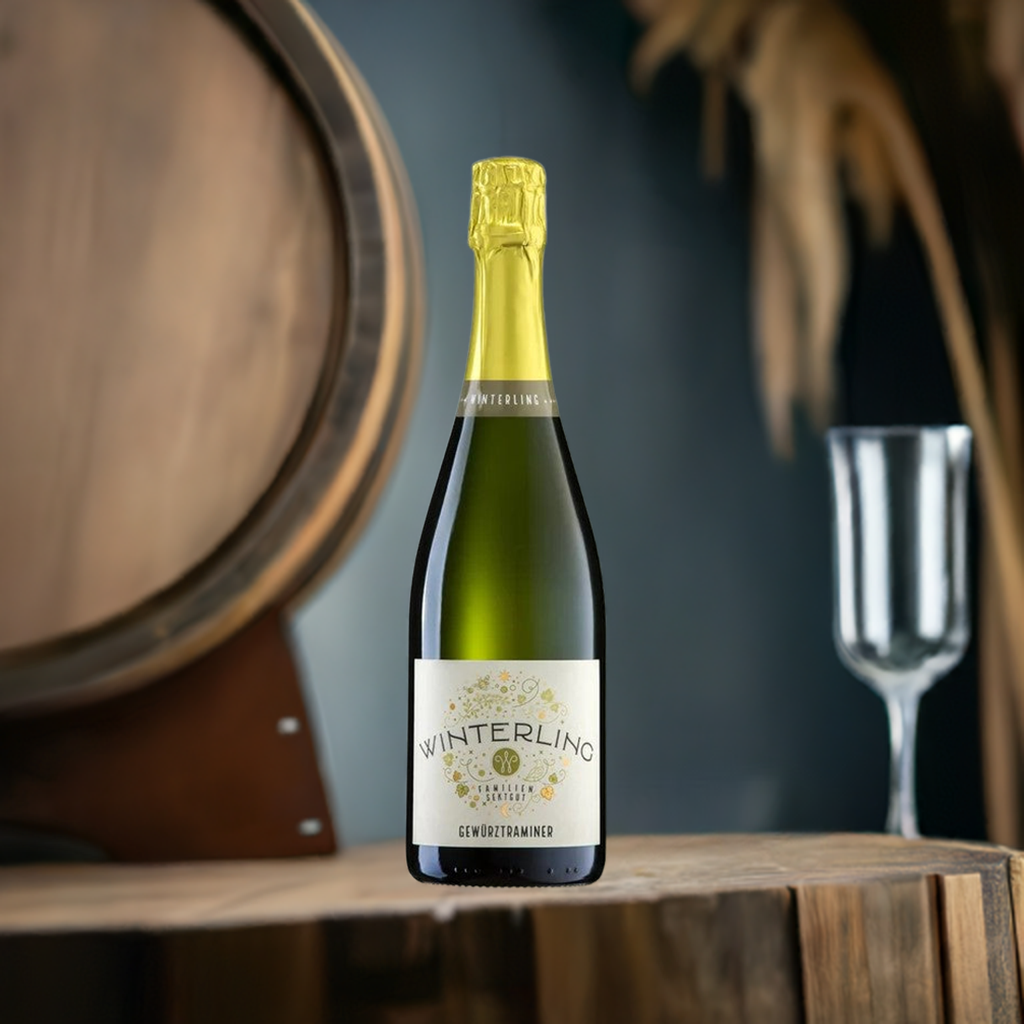 Gewürztraminer Brut von Winterling – Aromatischer Sekt mit feiner Perlage
